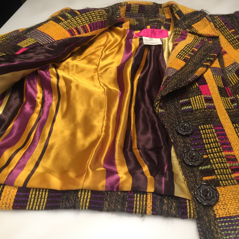 RARE Parisian wool agressive color bold jacket